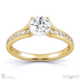round tension set 4 claw channel pave lab grown diamond engagement ring yellow gold with 9k yellow gold metal and round shape diamond
