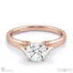round 4 claw solitaire natural diamond engagement ring rose gold with 9k rose gold metal and round shape diamond