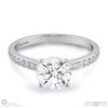 Moissanite Round Solitaire Stone Pave 4-Claw Setting Engagement Ring White Gold
