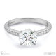 round solitaire stone pave 4-claw setting natural diamond engagement ring platinum with platinum metal and round shape diamond