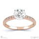 round solitaire stone pave 4-claw setting natural diamond engagement ring rose gold with 9k rose gold metal and round shape diamond