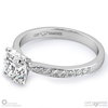 Moissanite Round Solitaire Stone Pave 4-Claw Setting Engagement Ring White Gold