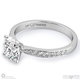 round solitaire stone pave 4-claw setting natural diamond engagement ring platinum with platinum metal and round shape diamond