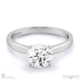 round natural diamond straight 4-claw setting engagement ring white gold with 18k white gold metal and round shape diamond