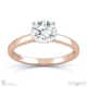 round natural diamond straight 4-claw setting engagement ring rose gold with 18k rose gold metal and round shape diamond