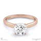 round natural diamond straight 4-claw setting engagement ring rose gold with 18k rose gold metal and round shape diamond