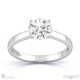round natural diamond straight 4-claw setting engagement ring white gold with 18k white gold metal and round shape diamond