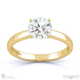 round lab grown diamond straight 4-claw setting engagement ring yellow gold with 18k yellow gold metal and round shape diamond