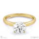 round lab grown diamond straight 4-claw setting engagement ring yellow gold with 18k yellow gold metal and round shape diamond