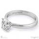 round natural diamond straight 4-claw setting engagement ring white gold with 18k white gold metal and round shape diamond