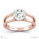 solitaire split band tension set natural diamond engagement ring rose gold with 9k rose gold metal and round shape diamond