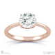 solitaire 4-claw round natural diamond engagement ring rose gold with 9k rose gold metal and round shape diamond