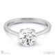 solitaire 4-claw round natural diamond engagement ring platinum with platinum metal and round shape diamond