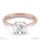 solitaire 4-claw round natural diamond engagement ring rose gold with 9k rose gold metal and round shape diamond