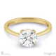 solitaire 4-claw round lab grown diamond engagement ring yellow gold with 9k yellow gold metal and round shape diamond