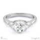trilogy flower natural diamond and engagement ring platinum with platinum metal and round shape diamond