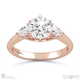 trilogy flower natural diamond and engagement ring rose gold with 9k rose gold metal and round shape diamond