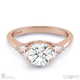 trilogy flower natural diamond and engagement ring rose gold with 9k rose gold metal and round shape diamond