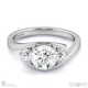 a 3 stone twist natural diamond split band engagement ring white gold with 9k white gold metal and round shape diamond