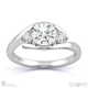 a 3 stone twist natural diamond split band engagement ring white gold with 9k white gold metal and round shape diamond