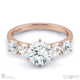 five brilliant natural diamond engagement ring rose gold with 9k rose gold metal and round shape diamond