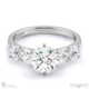 five brilliant lab grown diamond engagement ring platinum with platinum metal and round shape diamond