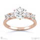 five brilliant natural diamond engagement ring rose gold with 9k rose gold metal and round shape diamond