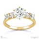 five brilliant natural diamond engagement ring yellow gold with 9k yellow gold metal and round shape diamond
