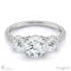 natural diamond micro pavé trilogy engagement ring white gold with 9k white gold metal and round shape diamond