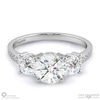 natural diamond pavé trilogy engagement ring white gold with 9k white gold metal and round shape diamond