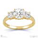 natural diamond pavé trilogy engagement ring yellow gold with 9k yellow gold metal and round shape diamond