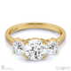 natural diamond pavé trilogy engagement ring yellow gold with 9k yellow gold metal and round shape diamond