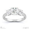lab grown diamond trilogy engagement ring white gold with 9k white gold metal and round shape diamond