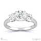natural diamond trilogy engagement ring white gold with 9k white gold metal and round shape diamond
