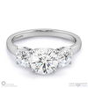 lab grown diamond trilogy engagement ring white gold with 9k white gold metal and round shape diamond