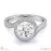 Round Lab Grown Diamond Ring White Gold With A Twist 4-Claw Pavé