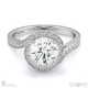 Round Lab Grown Diamond Ring White Gold With A Twist 4-Claw Pavé