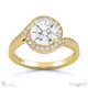 round natural diamond ring yellow gold with a twist 4-claw pavé with 18k yellow gold metal and round shape diamond