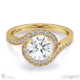 round natural diamond ring yellow gold with a twist 4-claw pavé with 18k yellow gold metal and round shape diamond