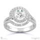 round natural diamond ring platinum with a double twist pavé with platinum metal and round shape diamond