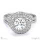 round natural diamond ring platinum with a double twist pavé with platinum metal and round shape diamond