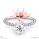 oval blushing bride pave lab grown diamond engagement ring white gold with 9k white gold metal and oval shape diamond