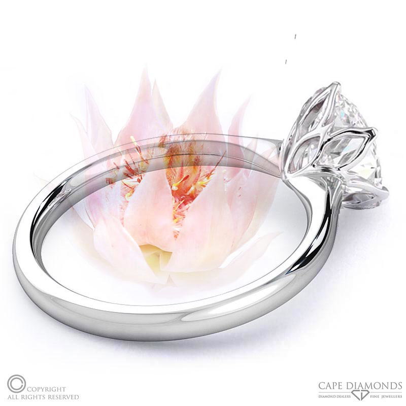 Blushing Bride Oval Natural Diamond Engagement Ring White Gold