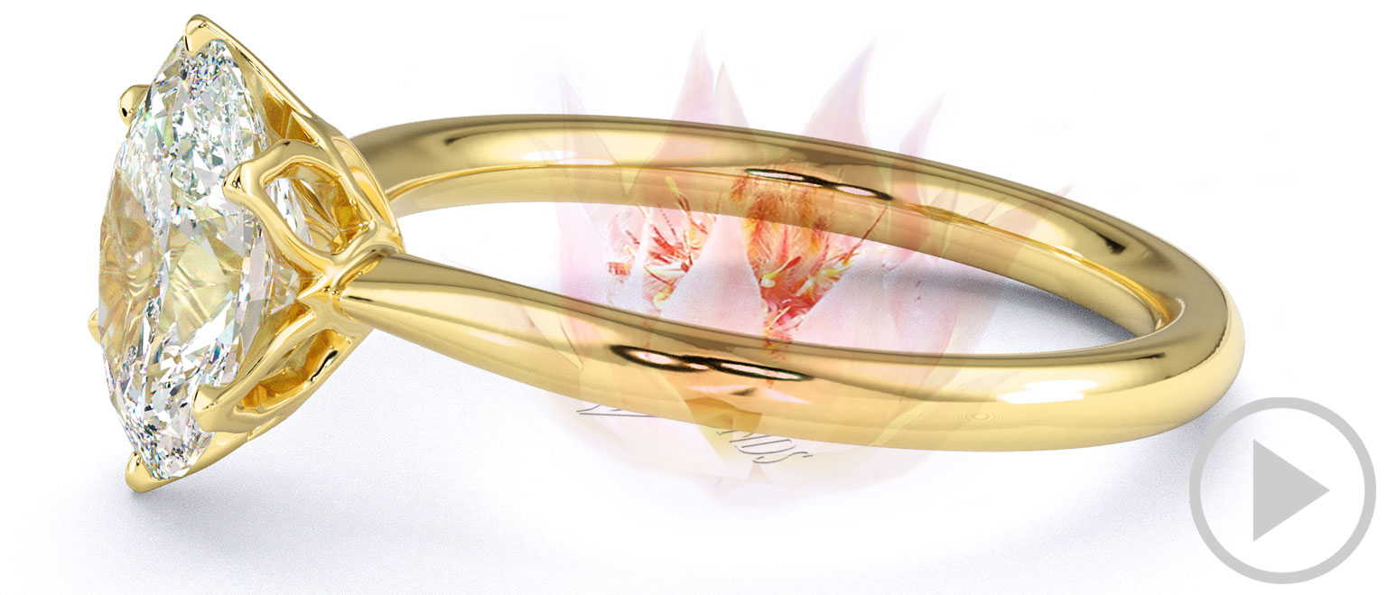 Oval Blushing Bride Natural Diamond Engagement Ring Yellow Gold top video