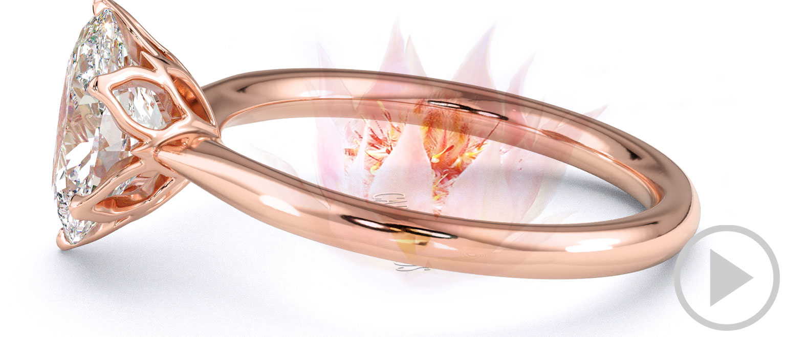 Blushing Bride Oval Natural Diamond Engagement Ring Rose Gold top video