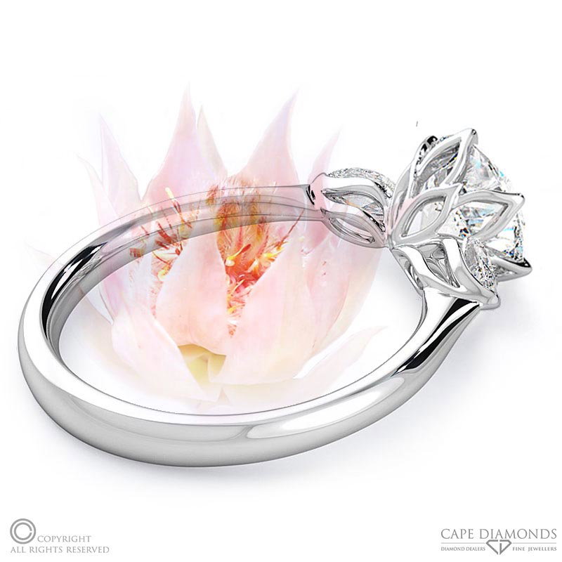 Blushing Bride Trilogy Natural Diamond Engagement Ring White Gold