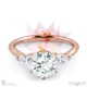 blushing bride trilogy natural diamond engagement ring rose gold with 9k rose gold metal and round shape diamond