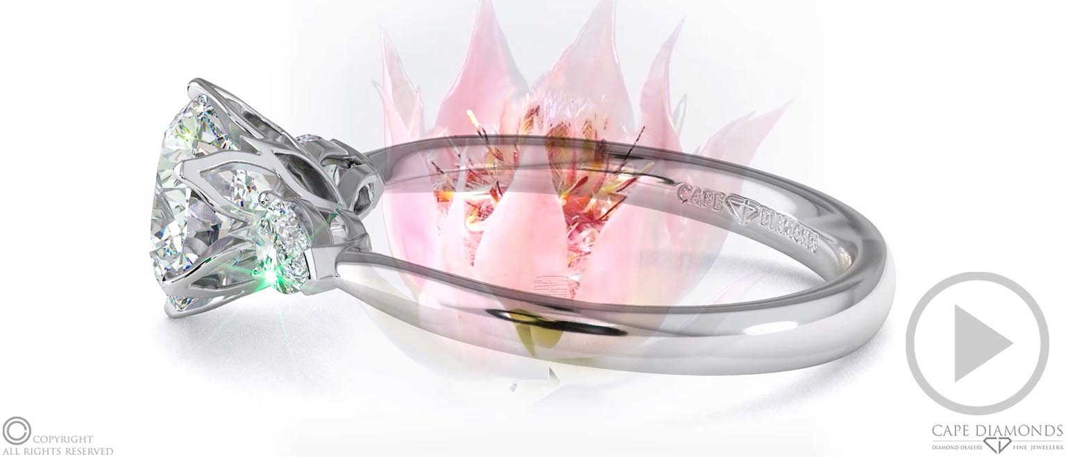 Blushing Bride Trilogy Natural Diamond Engagement Ring Platinum top video