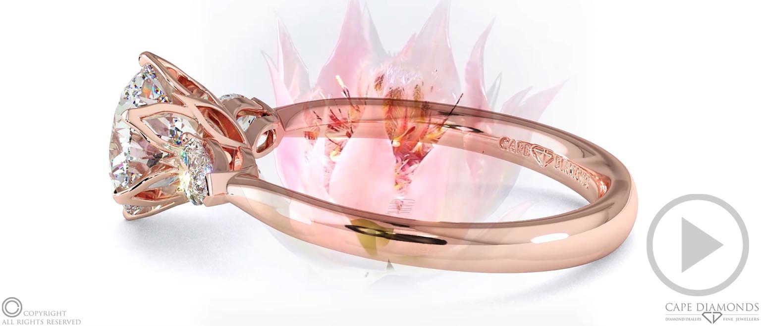 Blushing Bride Trilogy Natural Diamond Engagement Ring Rose Gold top video