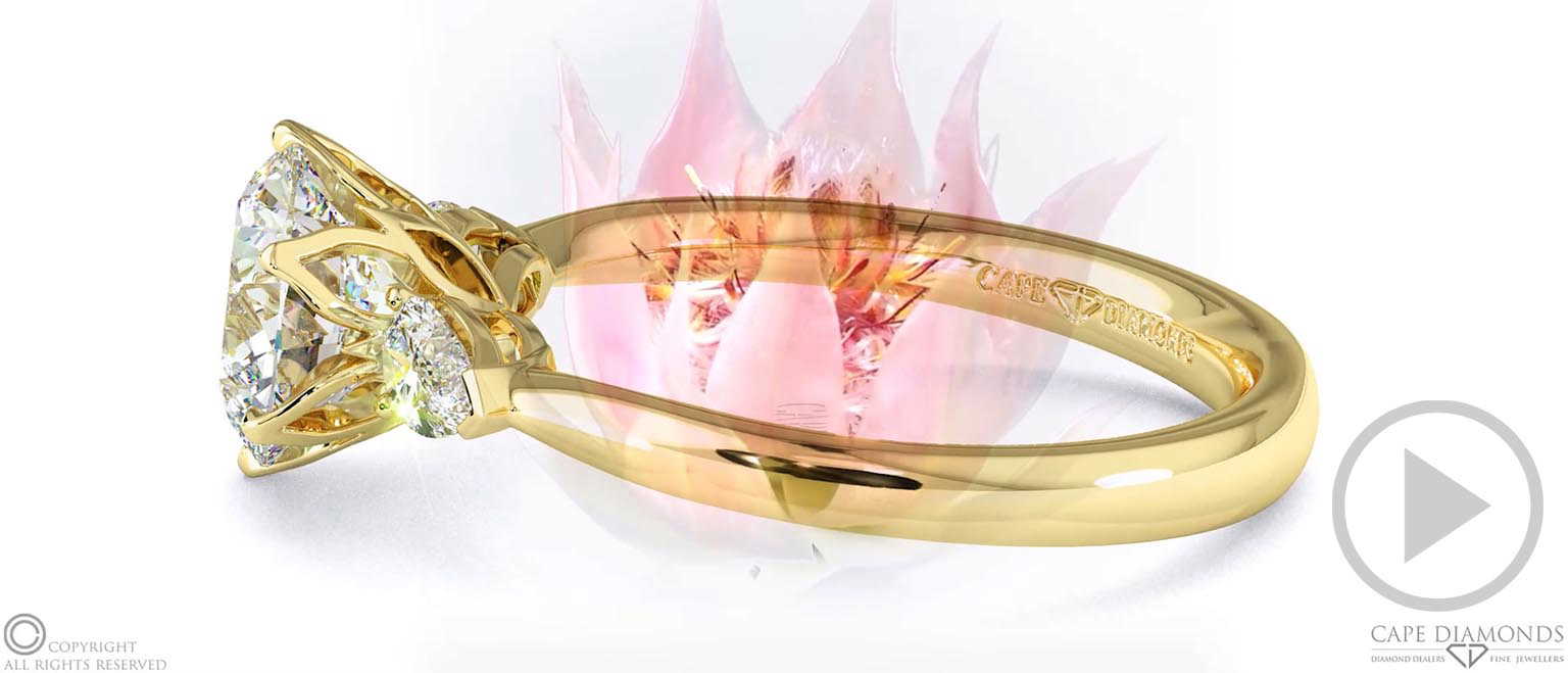 Blushing Bride Trilogy Natural Diamond Engagement Ring Yellow Gold top video